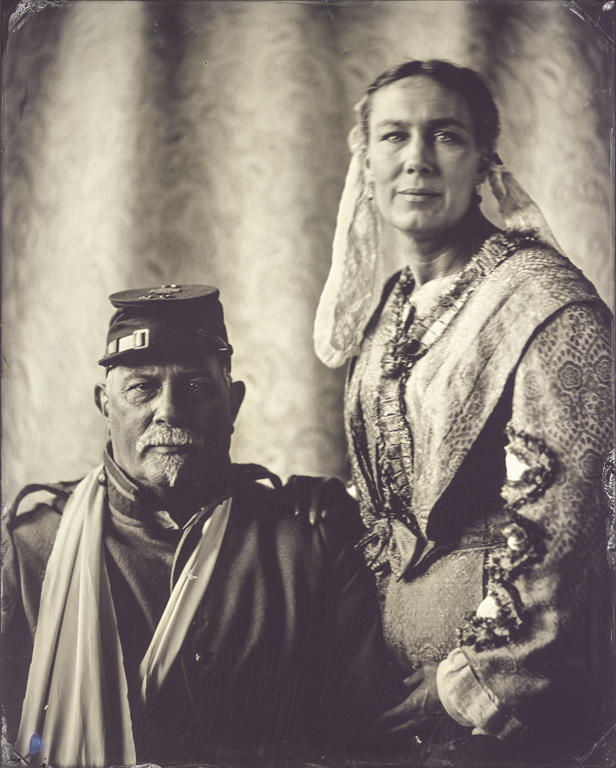 Civil War reenactors tintype
