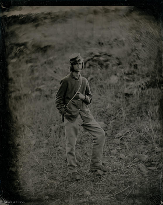 Civil War reenactor tintype
